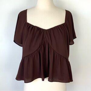SALE Express Brown Cropped Blouse
